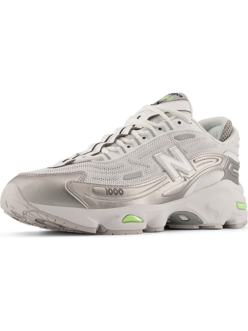 NEW BALANCE 1000D Sneakers in White Silver Metallic
Size 17